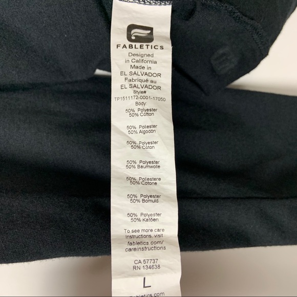 Fabletics Switch Back Tee Sz Large Black Open Back - Picture 8 of 9